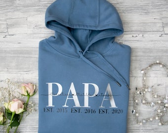 papa | Papa est hoodie gepersonaliseerd, trui, T-shirt | Hoodie, papa-shirt | Gepersonaliseerde trui | Vaderdagcadeau | Verjaardag