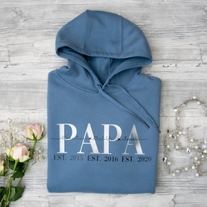 Dad | Papa est. personalized hoodie, sweater, T-shirt | Hoodie, Dad shirt | Personalized sweater | Father&#39;s Day gift | Birthday