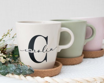 Personalisierte Tasse für mit Name | Tasse mit Namen | Kaffeetasse | Teetasse personalisiert | Keramiktasse | Emaille | Geschenk Freundin