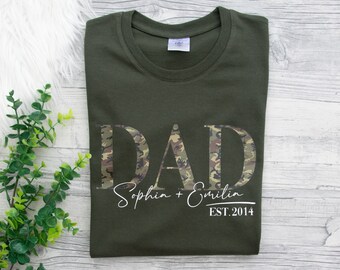 Dad est | Papa since Hoodie personalisiert , Weihnachtsgeschenk personalisiert | Dad Shirt Kindernamen | Vatertagsgeschenk | Geschenk Papa