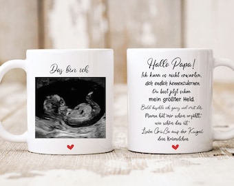 Personalized mug pregnancy announcement | Pregnancy Coffee Cup Tea Cup Personalized for Dad Mom | Ceramic cup enamel