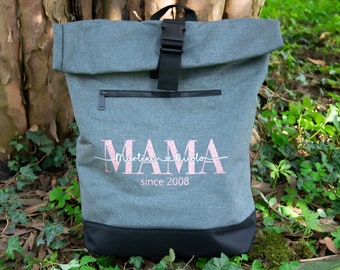 Mochila enrollable, abuela con corazón, mochila de pañales para mamá, mochila de pañales personalizada, idea de regalo individual, Día de la Madre, bolsa de hospital