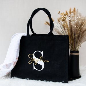 Jute bag with name and initial, mom bag, gift idea, personalized jute bag, Mother&#39;s Day, gift bag, shopper, individual