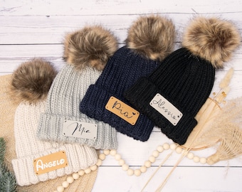 Beanie Mütze personalisiert mit Name, Weihnachtsgeschenk, personalisierte Haube, Wintermütze Kinder und Erwachsene, Kindermütze, Weihnachten