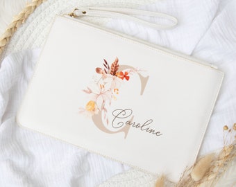 Clutch bride wedding bag maid of honor bridesmaid personalized with name, bridal bag handbag gift idea, pouch, small bag, boho