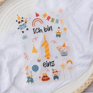 Patch thermocollant « Je suis » avec un numéro | Patch thermocollant animaux personnalisé avec nom | Impression DTF | Anniversaire enfant | T-shirt enfant | DIY