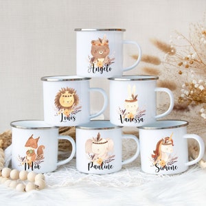 Tasse Kinder personalisiert, Emaille Tasse Kinder, Kindertasse, Kinderbecher, Kindergeburtstag Geschenk, Kindergarten, Emaille Becher Kind