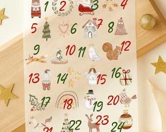 Adventskalender Zahlen zum Aufbügeln, Adventskalender, Bügelbild Zahlen Advent, Bügelbild Weihnachten, Bastel Diy, Kinder Kalender mit Name