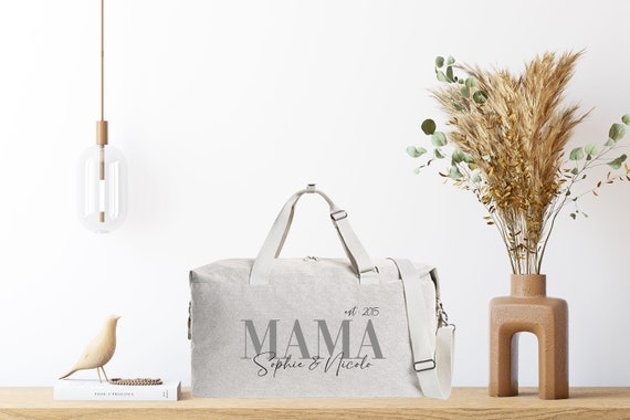 Family Bag | Mama Tasche | Kliniktasche | Geschenk zur Geburt | Travel Bag | Umhängetasche mit Namen und Geburtsjahren personalisiert