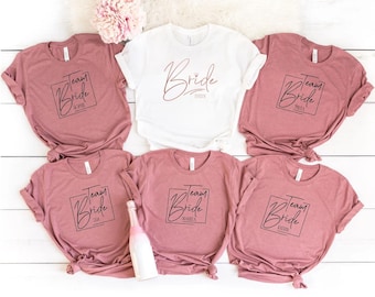 Jga Shirt personalisiert, Braut & Team Braut Shirts, Junggesellinnenabschied outfit Hochzeit Geschenk für die Braut Brautjungfern Trauzeugin