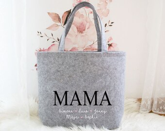 Filztasche Mama, Shopper personalisiert, personalisierte Tasche, personalisiertes Geschenk, Weihnachtsgeschenk, Muttertagsgeschenk