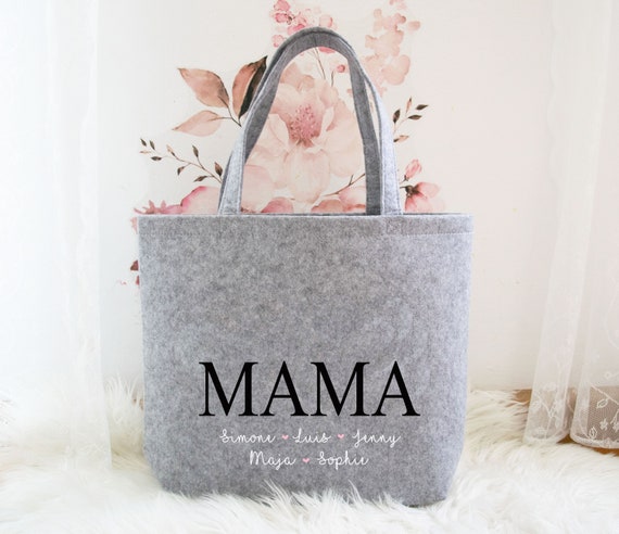 Borsa in feltro mamma, shopper personalizzata, borsa personalizzata, regalo  personalizzato, regalo di Natale, regalo festa della mamma -  Italia
