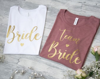 Chemise JGA | T-shirt JGA| Bride & Team Bride T-shirts pour enterrement de vie de jeune fille | Enterrement de vie de jeune fille | Enterrement de vie de garçon | Mariée | mariage |