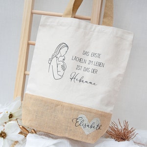 Gifts for midwives, gift idea for midwife, thank you for midwife, gift idea, personalized jute bag, Christmas gifts