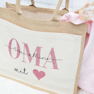 Jute bag personalized mom grandma, gift idea, personalized jute bag, gift, jute, gift bag, Christmas gift grandma