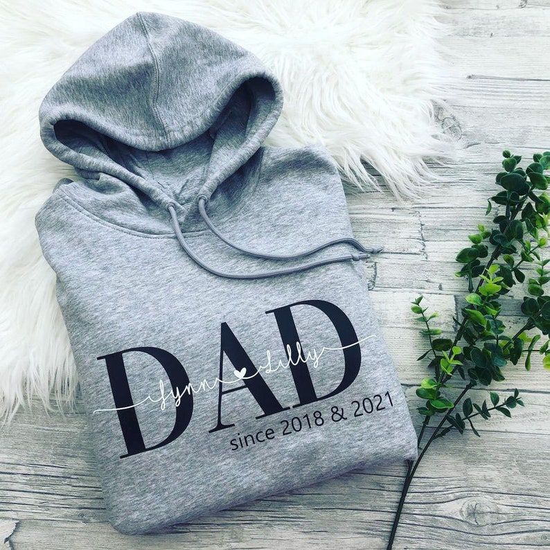 Dad Papa since Hoodie personalisiert , Sweater ,T-Shirt Hoodie, Dad Shirt Sweater personalisiert Vatertagsgeschenk Geburtstag Bild 3
