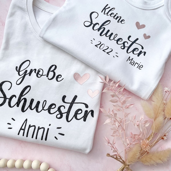 große Schwester | kleine Schwester | Geschwistershirt | Schwangerschaftsverkündung | Big sister | große Schwester t-shirt | Baby Verkündung