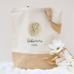Gifts for midwives, gift idea for midwife, thank you for midwife, gift idea, personalized jute bag, Christmas gifts