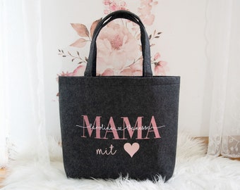 Felt bag mom personalized, gift idea, personalized bag, personalized gift, Christmas gift, Mother's Day