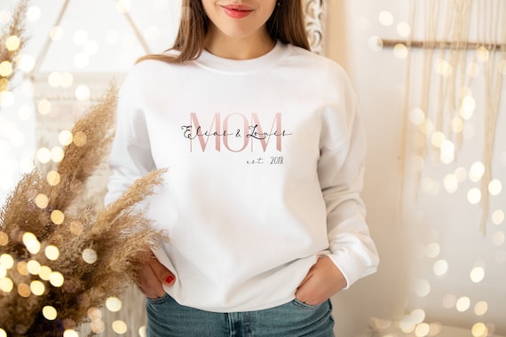 Mom Hoodie personalisiert mit Kindernamen Geburtsjahr, Mom Shirt , Muttertagsgeschenk, Vatertag, Geschenksidee, Geschenk zur Geburt