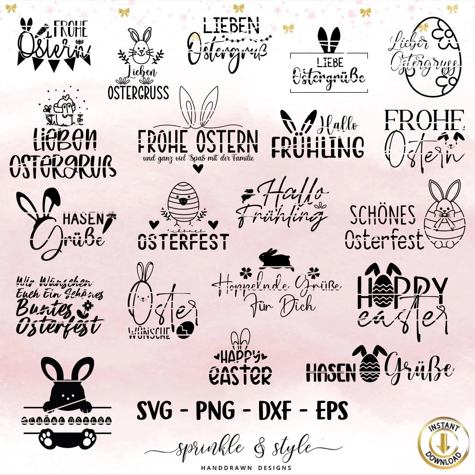 Plotterdatei Ostern, Digistamp Frohe Ostern png, Laserdatei Frühling, Deutsche Sprüche Svg, Frühling png, Clipart Hase, Osterei svg, Digital
