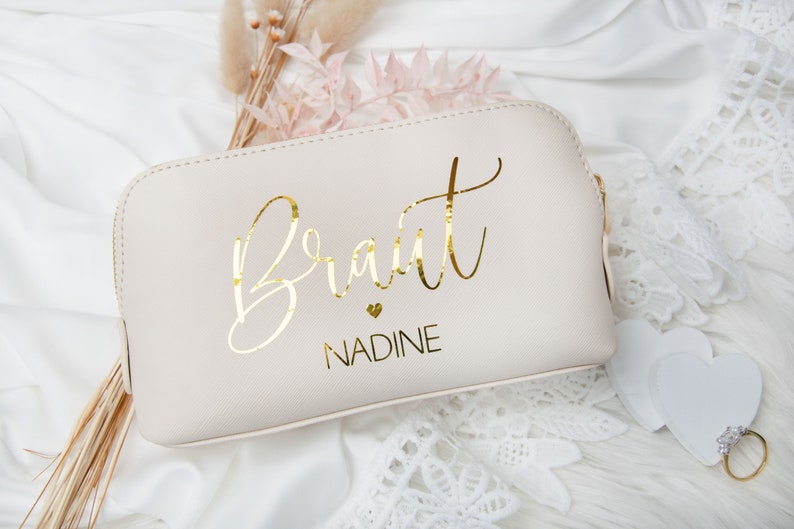 Clutch Braut Hochzeit Tasche Trauzeugin Brautjungfer personalisiert mit Namen, Brauttasche Handtasche Geschenksidee, Pouch, Täschchen Bild 1