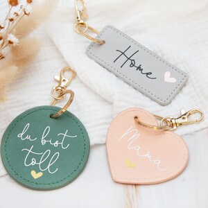 Schlüsselanhänger personalisiert | Saffiano Leder Anhänger | Taschenanhänger | Weihnachtsgeschenk | Personalisierte Geschenke