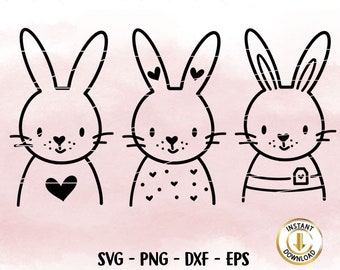 Frohe Ostern Plotter Datei, Plotter File SVG PNG Hase, Plotterdatei Digi stamp, Osterhase, Frühling Plotterdatei, Süßer Hase, Cricut Bunny