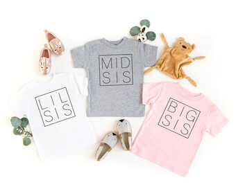 Geschwistershirt lil sis | mid sis | big sis | little sister | Geburtstagsshirt | Namensshirt | Body | Handmade | personalisiert | Birthday