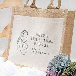 Gifts for midwives, gift idea for midwife, thank you for midwife, gift idea, personalized jute bag, Christmas gifts