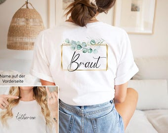 Jga Shirt personalisiert, Braut & Team Braut Shirts, Junggesellinnenabschied outfit Hochzeit Geschenk für die Braut Brautjungfern Trauzeugin
