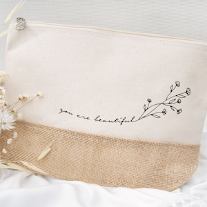 Kosmetiktasche personalisiert mit Namen und Initial, personalisierte Kulturtasche, Muttertagsgeschenk, Weihnachtsgeschenk, Beste Freundin