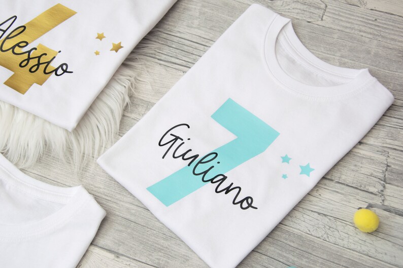 Geburtstagsshirt mit Zahl und Name Babybody TShirt Etsy.de
