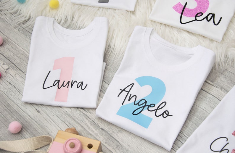 Geburtstagsshirt mit Zahl und Name Babybody TShirt Etsy