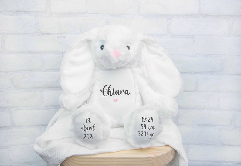 Cuddly toy deer personalized with name date of birth Easter Gift for the birth Birthday gifts Gifts Children Soft toy image 7
