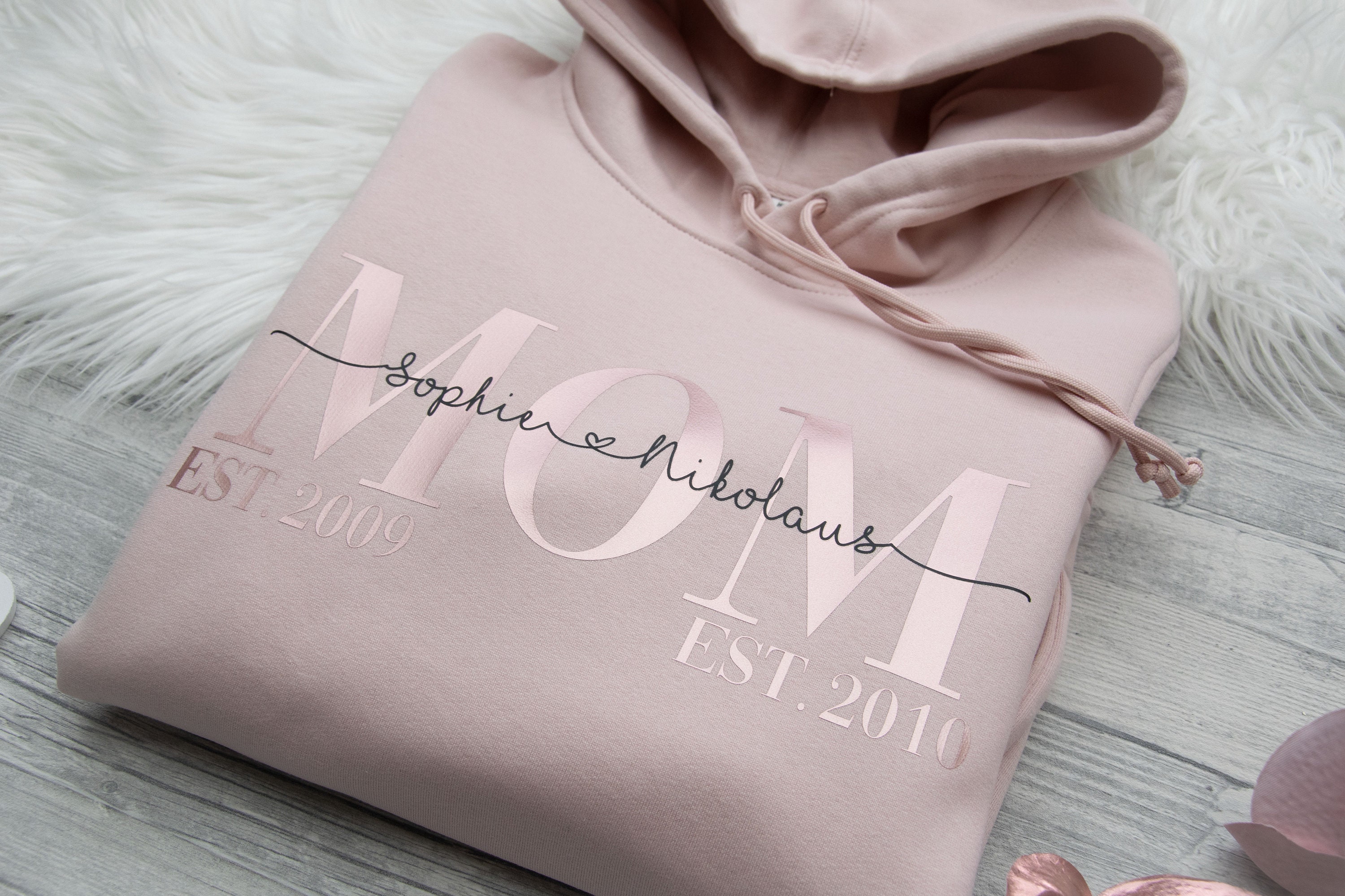 Mom Hoodie Personalized With Child Name Birth Year, Mom Shirt , Mothe…