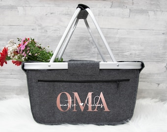 Einkaufskorb personalisiert, Filzkorb, Shopper, Einkaufstasche, Muttertagsgeschenk,  Weihnachtsgeschenk für Mama, personalisiertes Geschenk