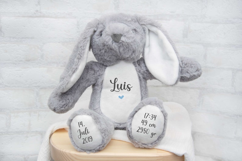 Cuddly toy deer personalized with name date of birth Easter Gift for the birth Birthday gifts Gifts Children Soft toy image 6