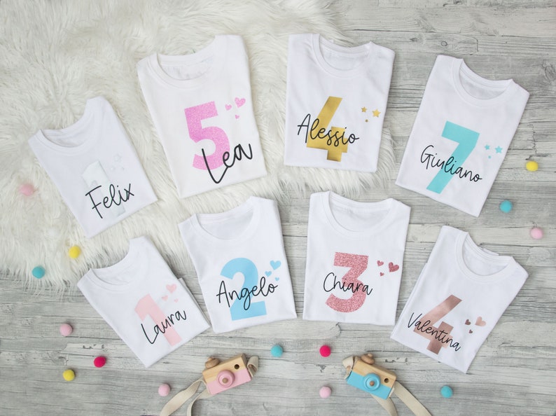 Geburtstagsshirt mit Zahl und Name Babybody TShirt Etsy.de