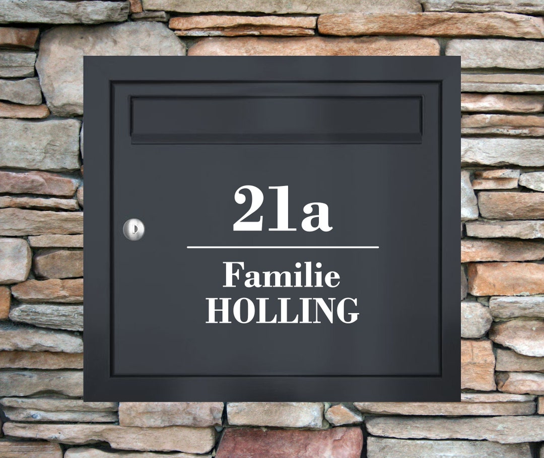 Letterbox Name Plate family Name With Heart, Street or First Name, Door