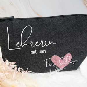 Cosmetic bag teacher educator personalized, school graduation, bag, travel bag made of felt, individual gifts, toiletry bag, daycare
