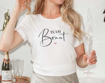 Junggesellinnenabschied Shirt, Jga Shirt personalisiert, Team Braut Shirts, Geschenk Hochzeit, Braut Shirt, Brautjungfern, Trauzeugin