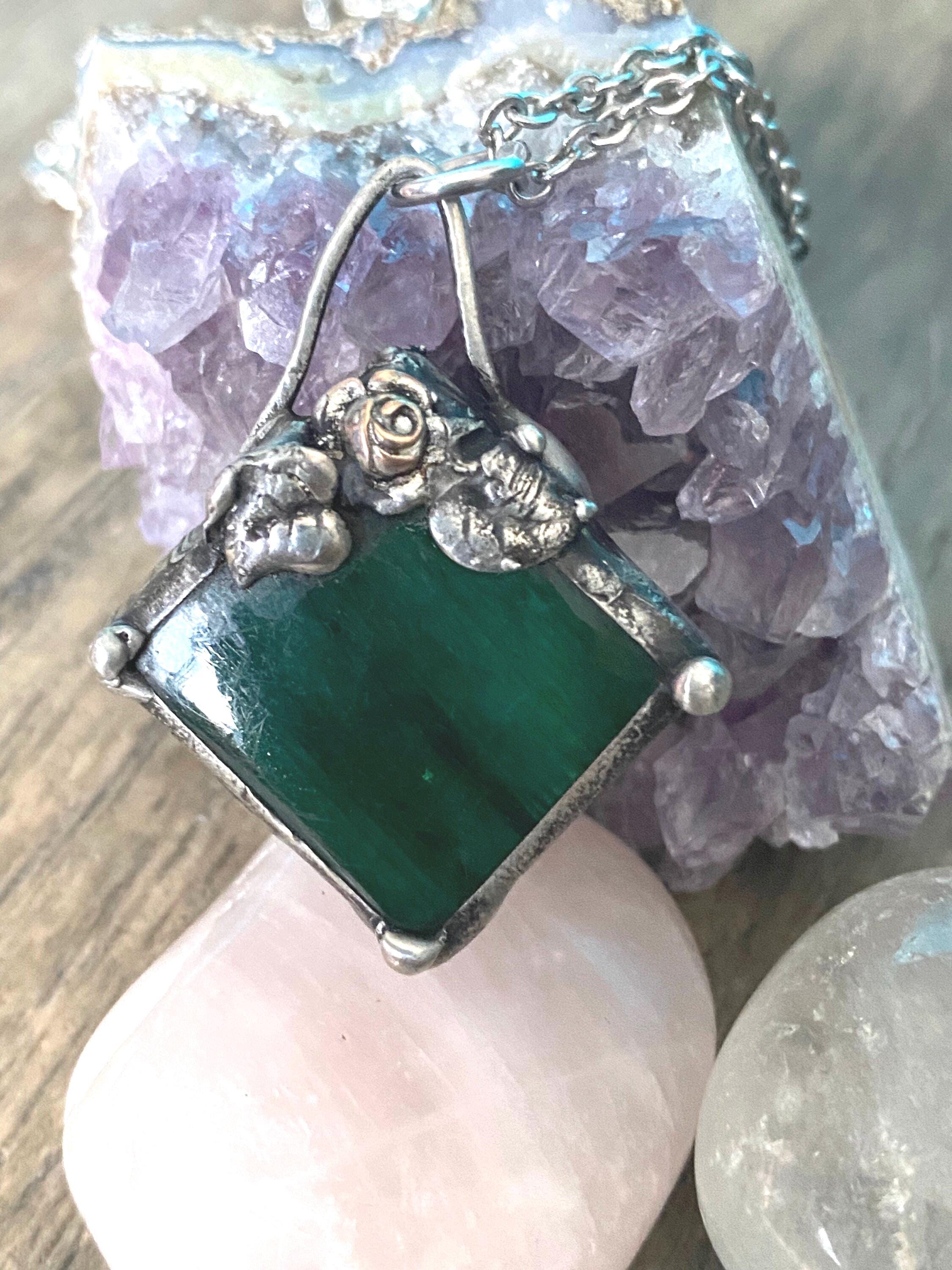 Malachite Rose Necklace