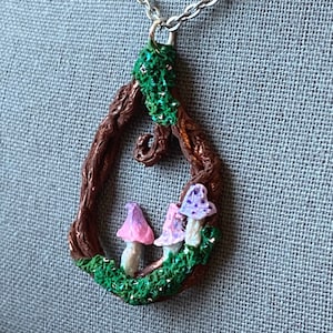 Woodland Polymer Clay Necklace