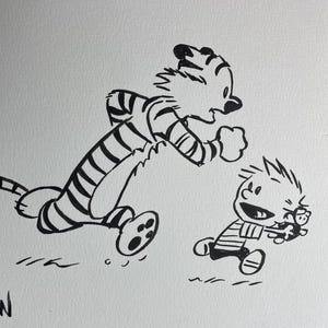 Calvin och Hobbes, funnen dödsbo, teckning, konst, konstverk, serietidning, bok