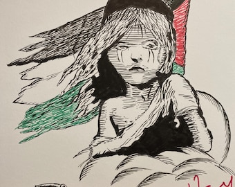 BANKSY, dibujo original, pintura, arte, obra de arte, grafiti, calle, urbano, plantilla, estilo Basquiat.