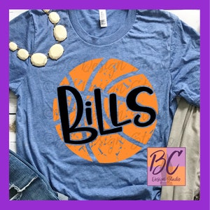 Bills Grunge Distressed Basketball svg, jpg, dxf, png, clip art, Basketball, Sports Fan, Word Art, Iron-On, BCDSPurpleO, Vinyl Transfer