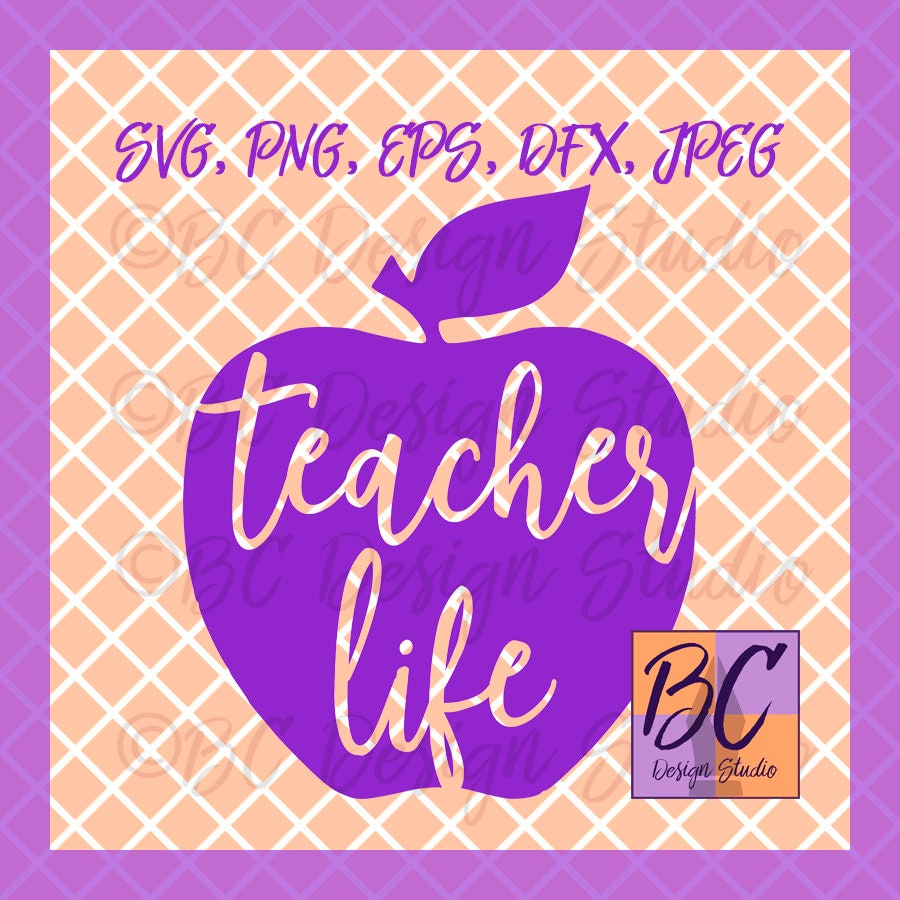 Teacher Life Apple svg Teacher design teacher svg teacher | Etsy