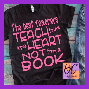 The Best Teachers Teach from the Heart Not from a Book svg, Teacher design, school svg, png, svg, dxf, school, BCDS Purple O, BCDSPO