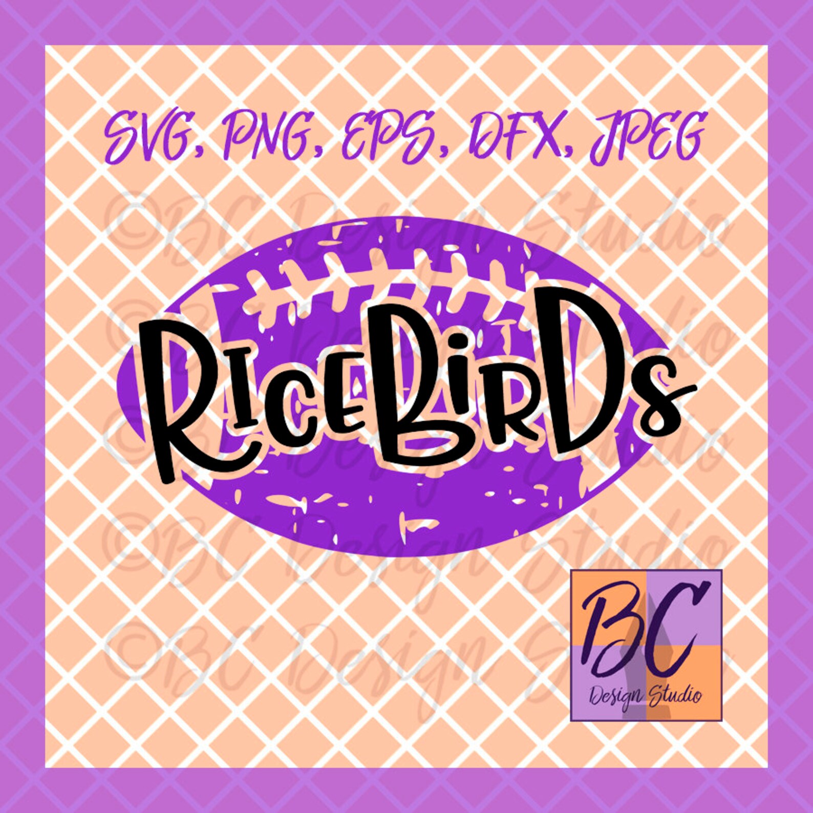 Ricebirds Grunge Distressed Football Svg, Jpg, Png, Art, Football Grunge Svg, Sport Fan, Word